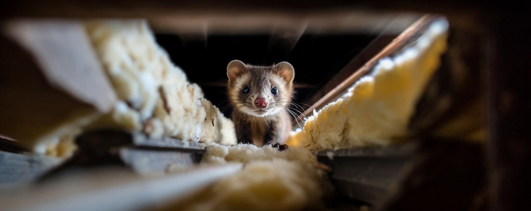 Marder auf dem Dachboden